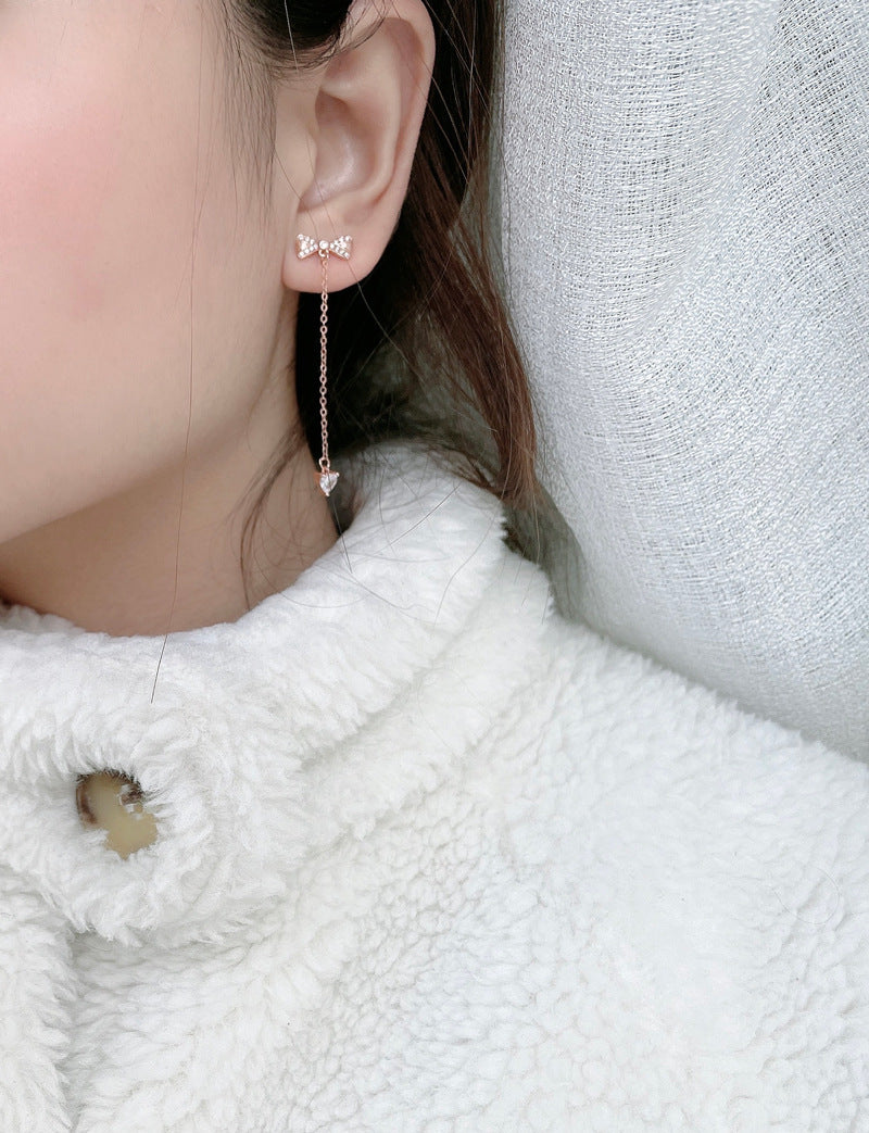 Sterling Silver Bowknot Stud Earrings