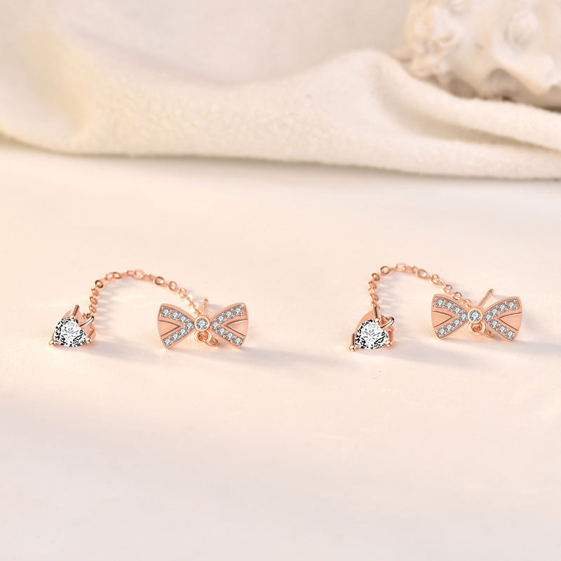 Sterling Silver Bowknot Stud Earrings