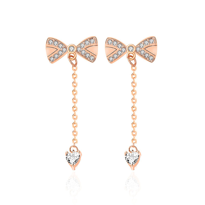 Sterling Silver Bowknot Stud Earrings
