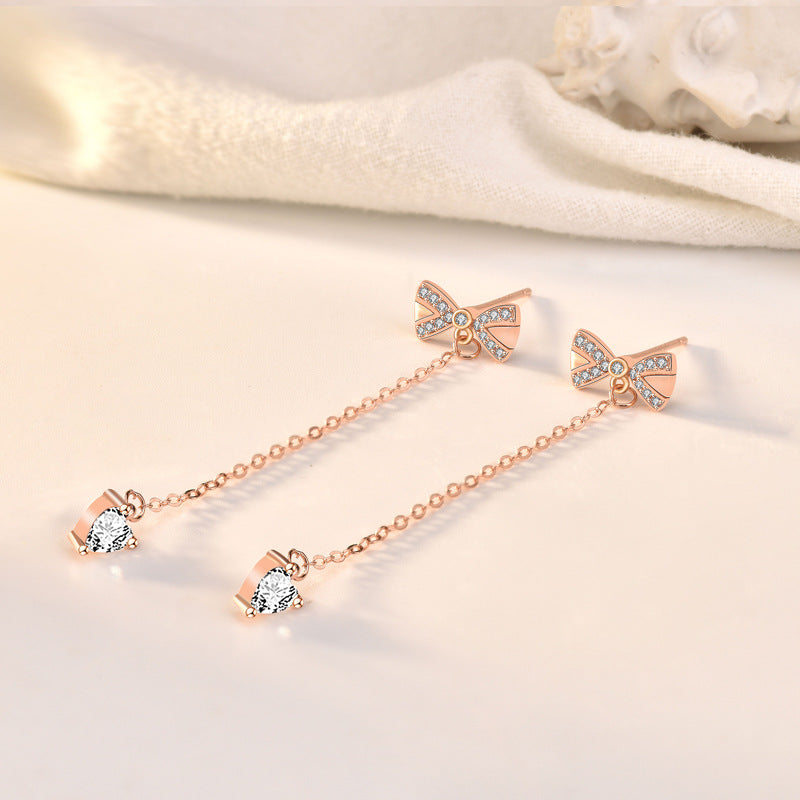 Sterling Silver Bowknot Stud Earrings