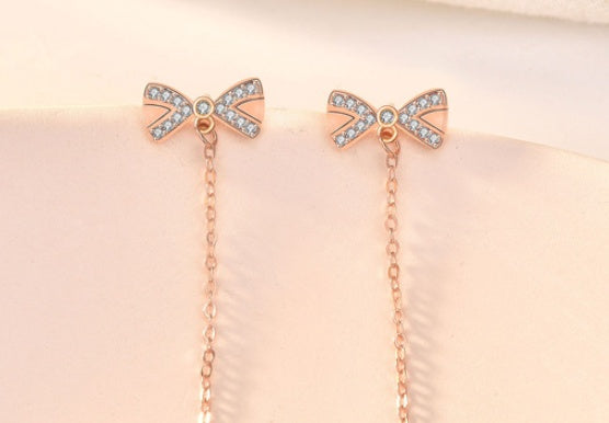 Sterling Silver Bowknot Stud Earrings