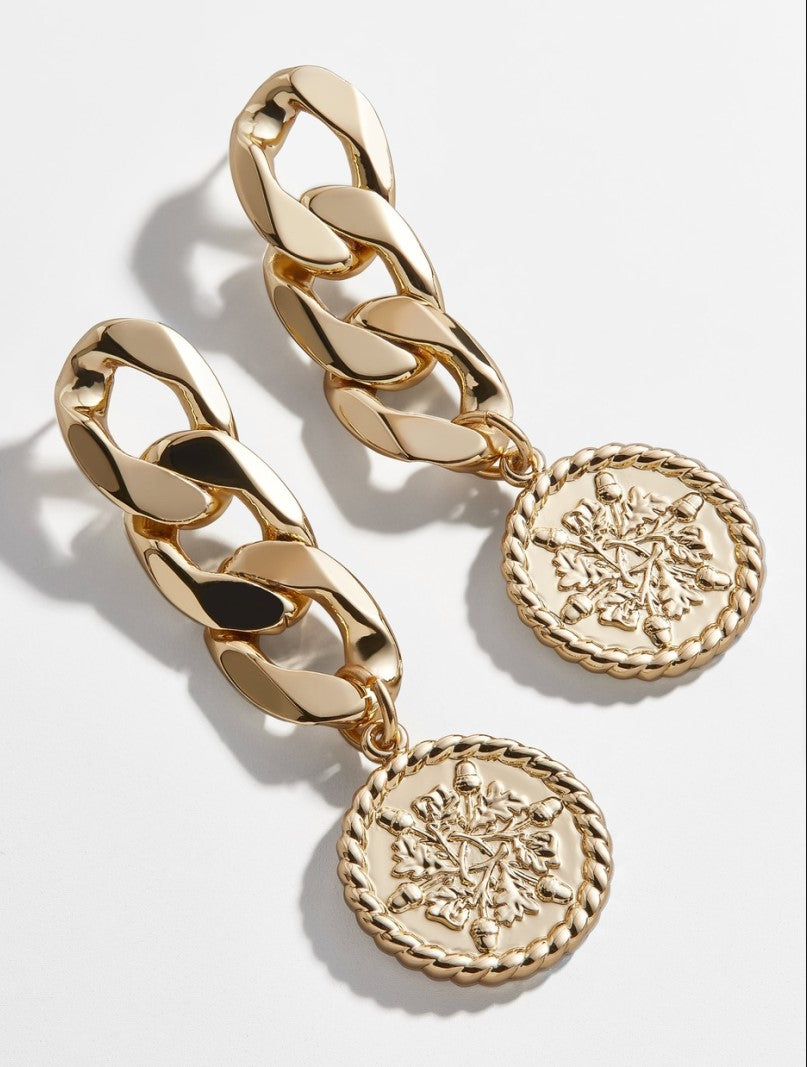 Silver Chain Stud Earrings