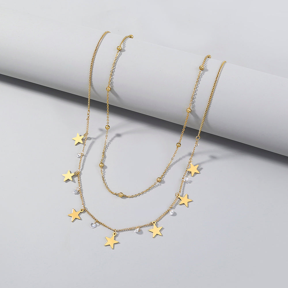 Sun, Stars, and Moon Necklace