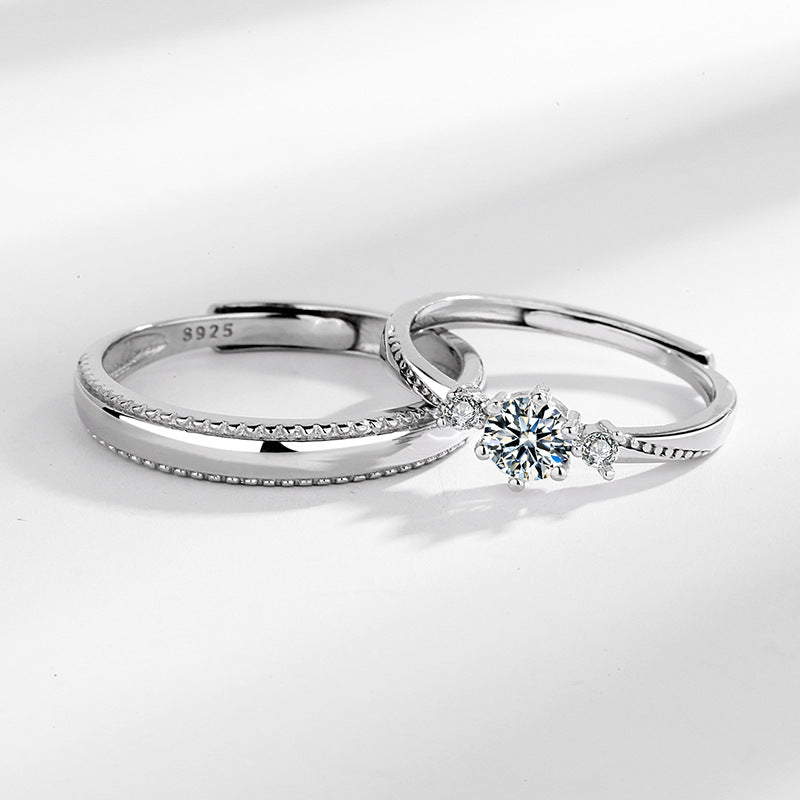 Diamond-set Couple Rings