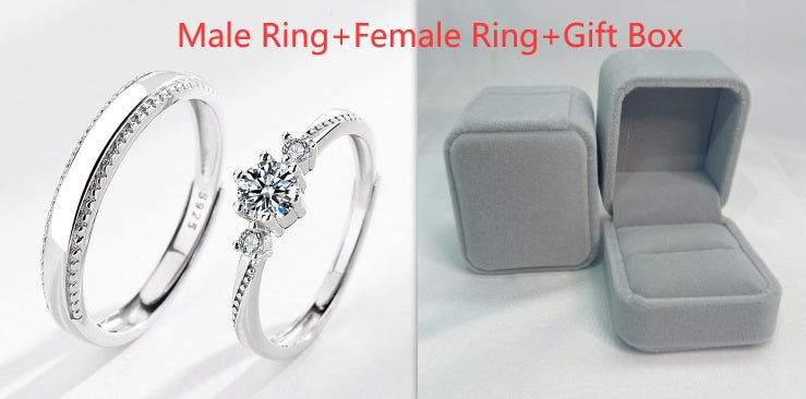 Diamond-set Couple Rings