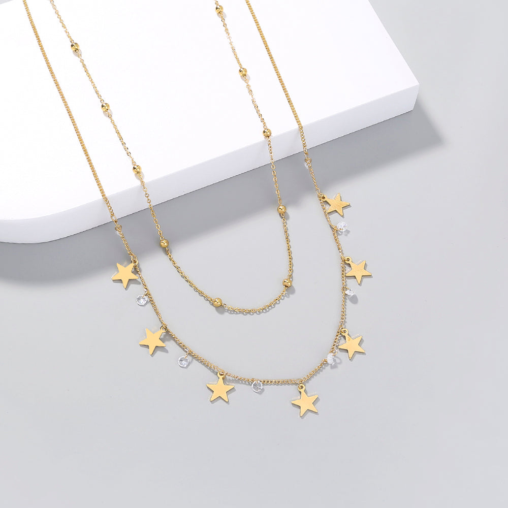 Sun, Stars, and Moon Necklace