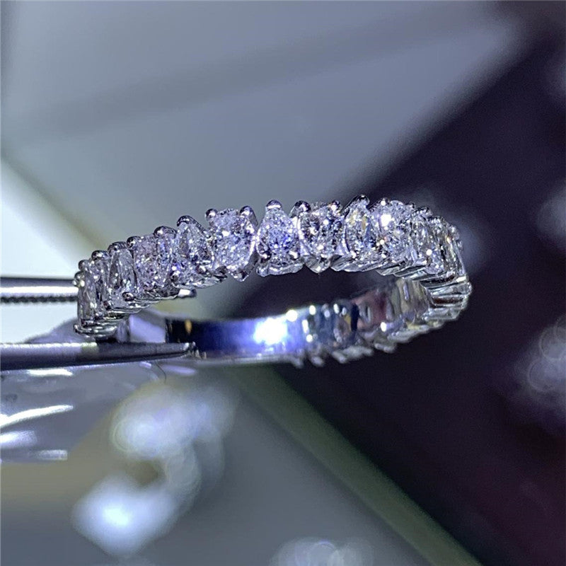 Inlaid Waterdrop Rings